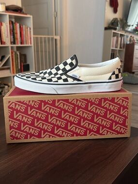 Vans Checkerboard Slip-On Sneakers - Black & White